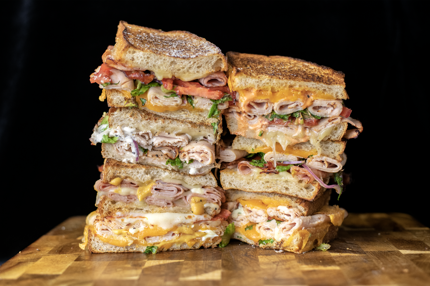 stacked sandwiches